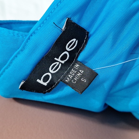 BEBE Pretty Baby Pleated One Strap Dress Fitted Bodycon Asymmetrical NWT - Picture 7 of 11